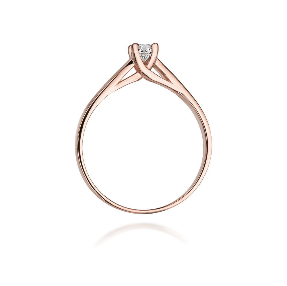 Prsteň W070 Diamant 0,10ct ružové zlato Au 585/1000 - 2