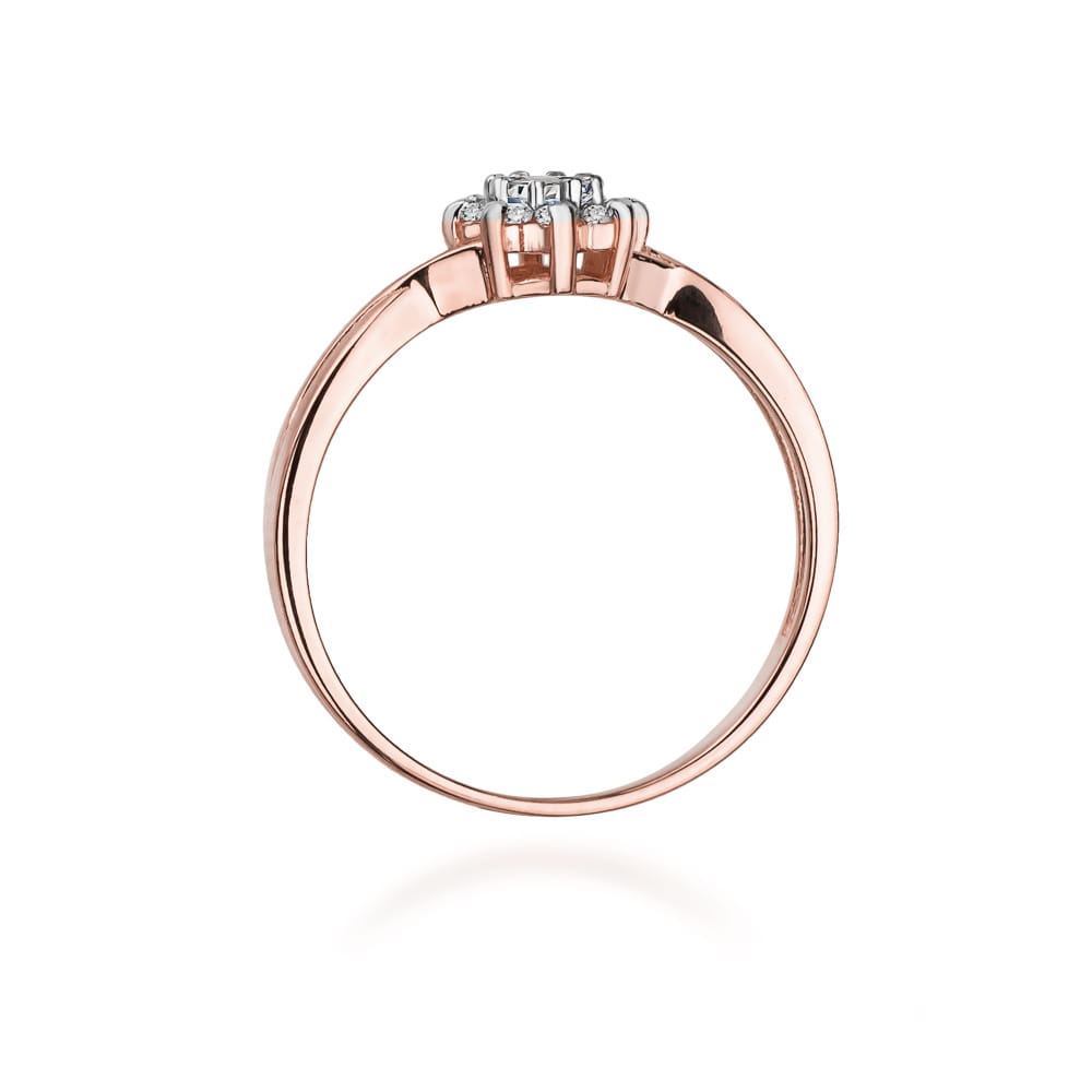 Prsteň W072 Diamant 0,10ct ružové zlato Au 585/1000 - 2