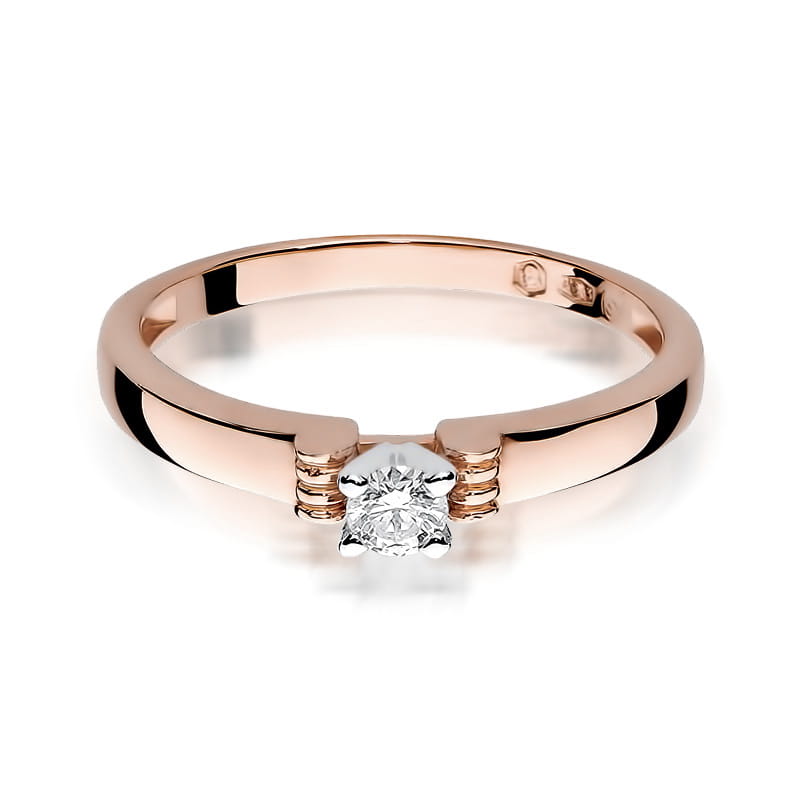 Prsteň W081 Diamant 0,15ct ružové zlato Au 585/1000 - 1