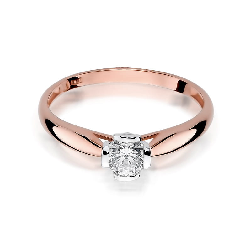 Prsteň W086 Diamant 0,30ct ružové zlato Au 585/1000 - 1