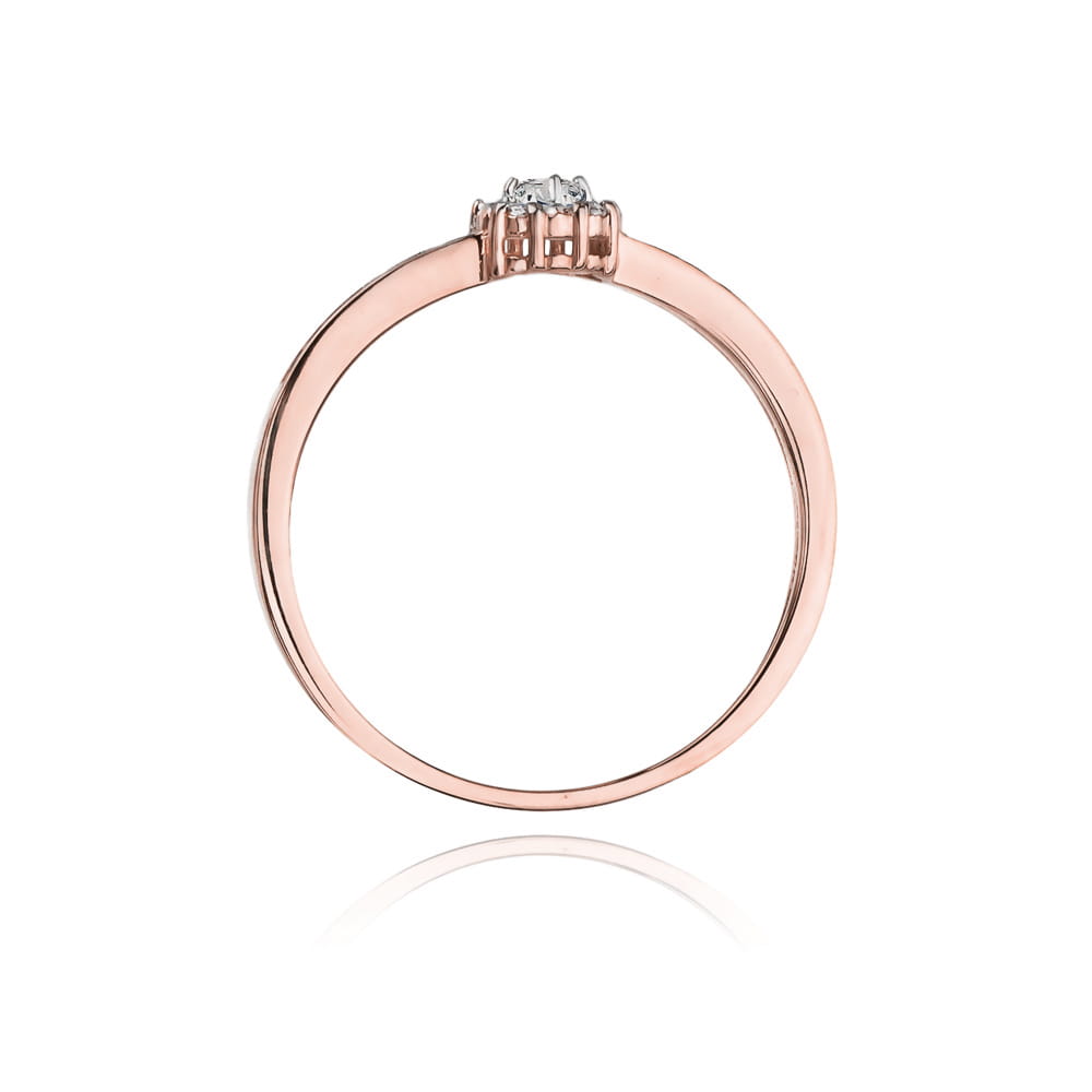 Prsteň W091 Diamant 0,02ct ružové zlato Au 585/1000 - 2