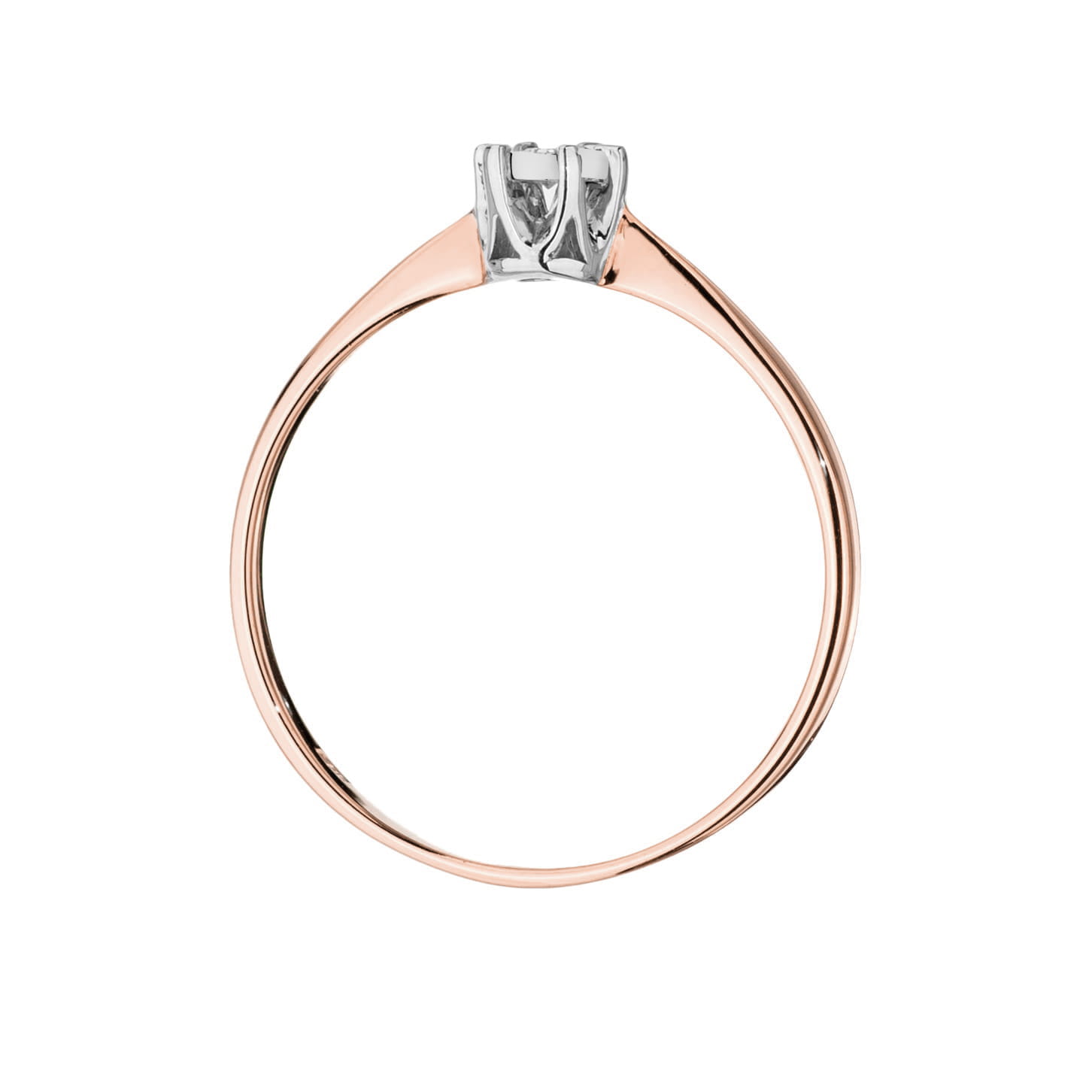 W111T Diamantový prsteň 0.03ct ružové zlato Au 585/1000 - 2
