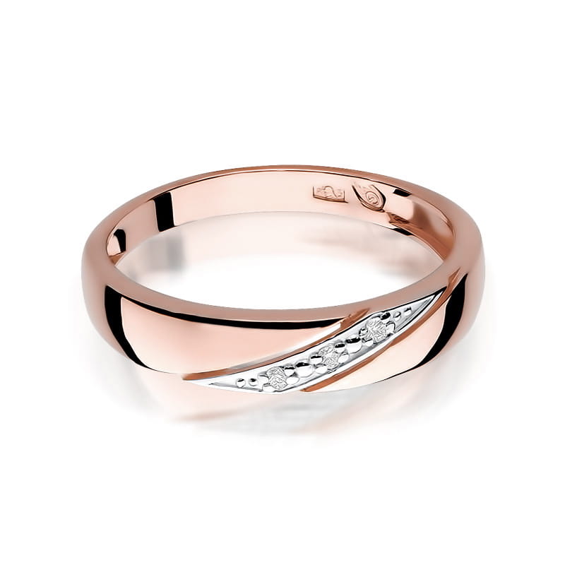 Prsteň W0118 s diamantmi, ružové zlato Au 585/1000 - 1
