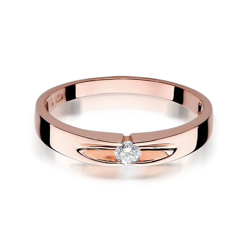 W125 Diamantový prsteň 0,08ct ružové zlato Au 585/1000 - 1