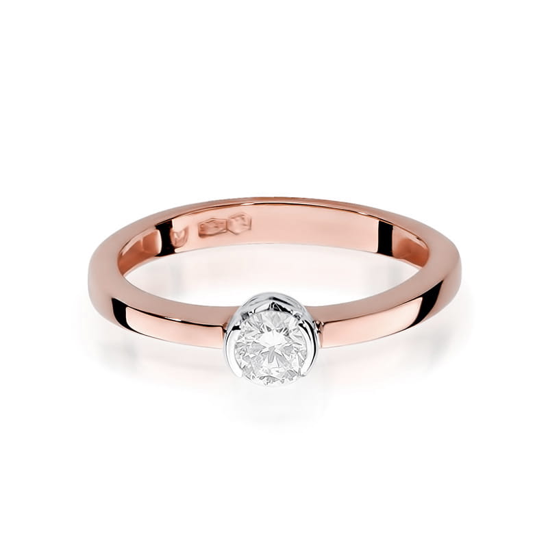 W131 Diamantový prsteň 0,25ct ružové zlato Au 585/1000 - 1