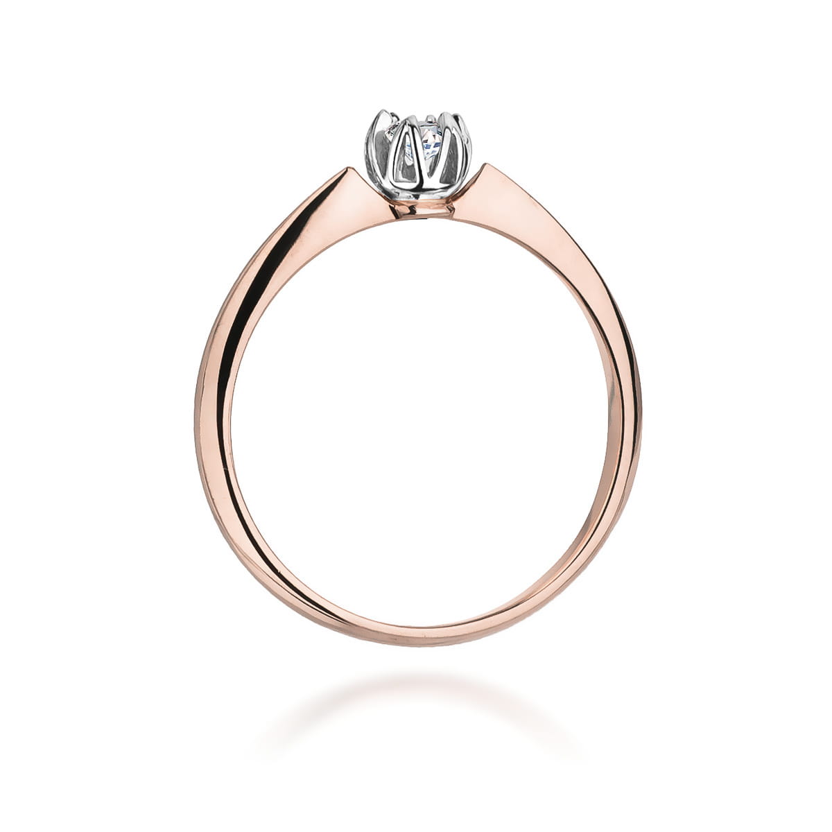 W134 Diamantový prsteň 0,10ct ružové zlato Au 585/1000 - 2