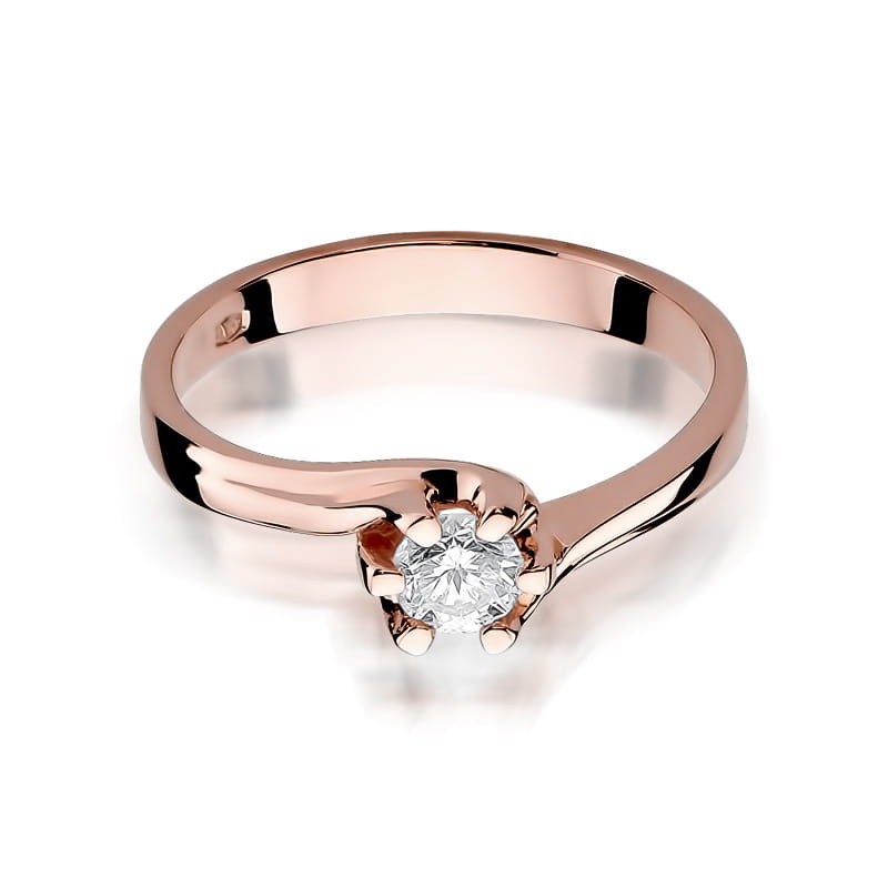 W163 Diamantový prsteň 0,30ct ružové zlato Au 585/1000 - 1