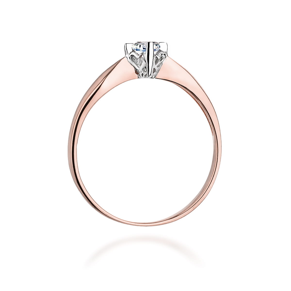 W171 Diamantový prsteň 0,12ct ružové zlato Au 585/1000 - 2
