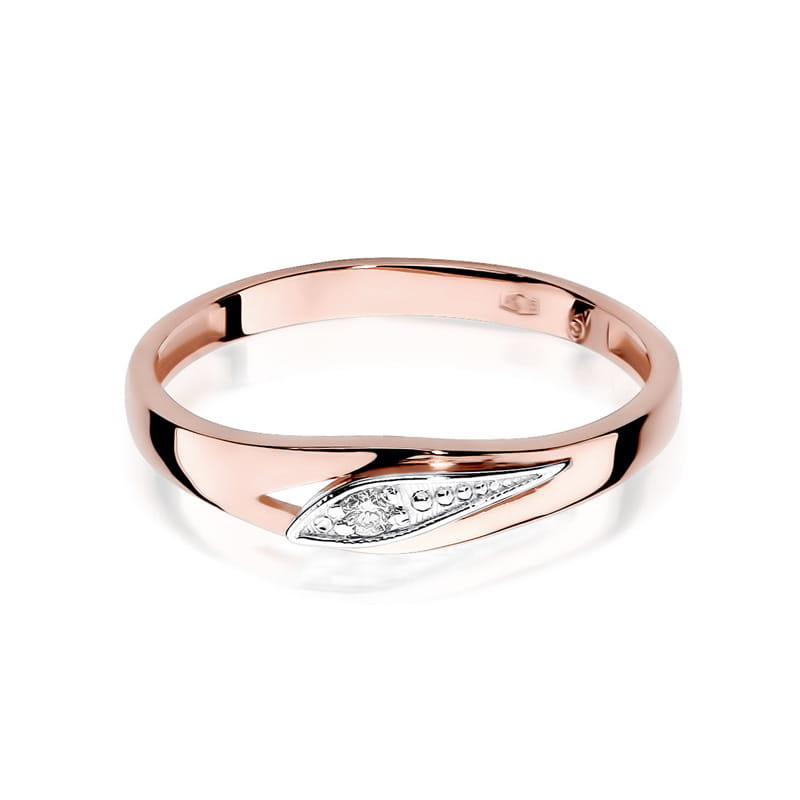 W183 Diamantový prsteň 0.03ct ružové zlato Au 585/1000 - 1