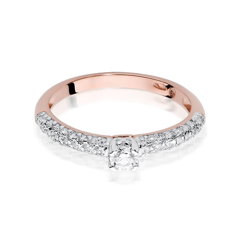 W200 Diamantový prsteň 0,15ct ružové zlato Au 585/1000 - 1