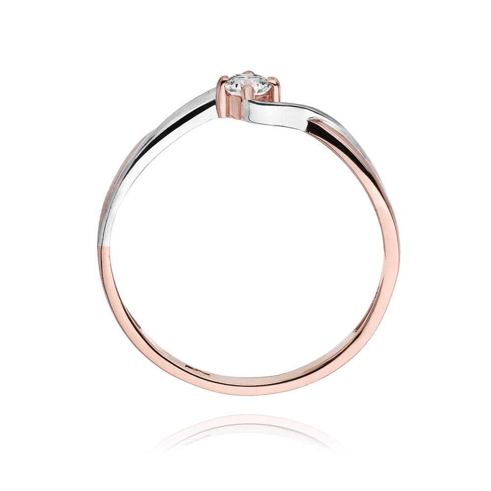 W208 Diamantový prsteň 0.08ct ružové zlato Au 585/1000 - 2