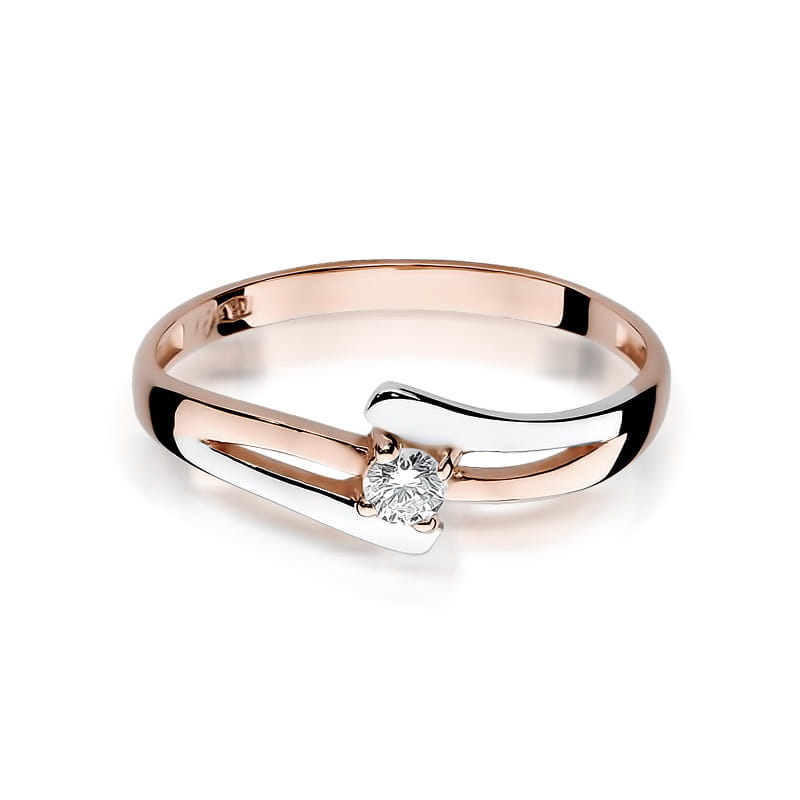 W210 Diamantový prsteň 0,08ct ružové zlato Au 585/1000 - 1