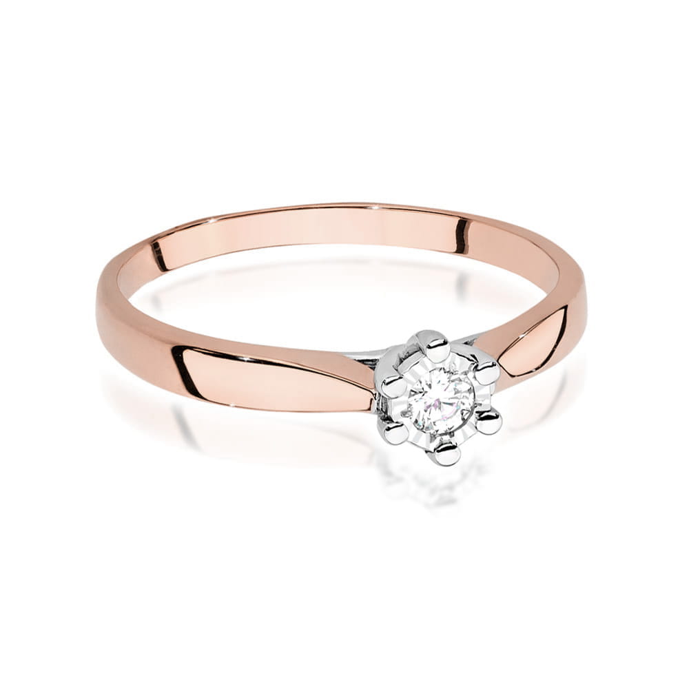 W222BT Diamantový prsteň 0,08ct ružové zlato Au 585/1000 - 1