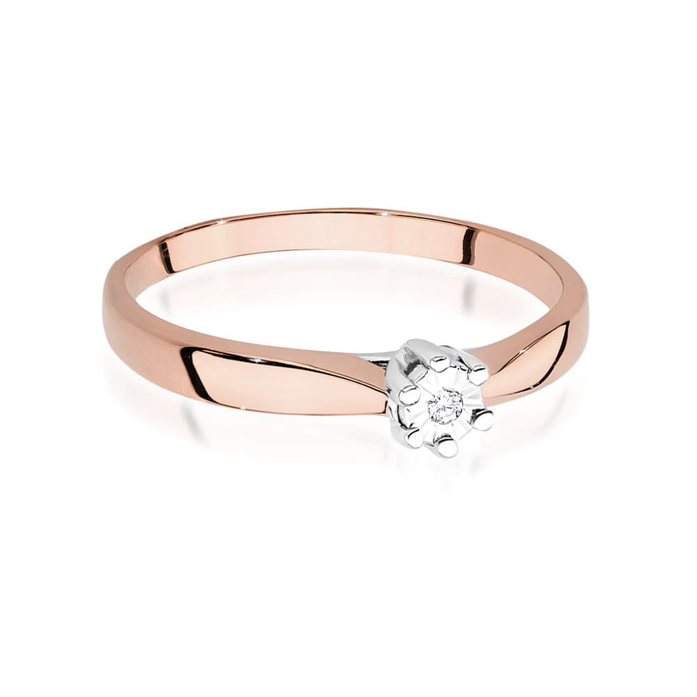 W222T Diamantový prsteň 0.01ct ružové zlato Au 585/1000 - 1