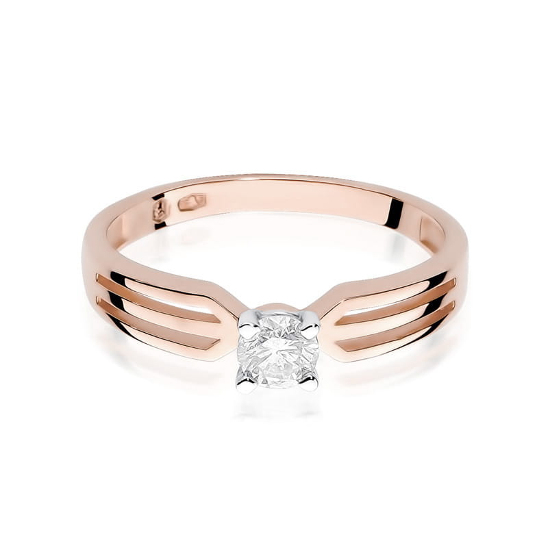 W226B Diamantový prsteň 0,25ct ružové zlato Au 585/1000 - 1