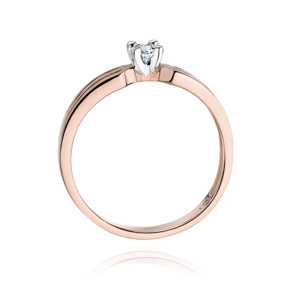 W226 Diamantový prsteň 0,08ct ružové zlato Au 585/1000 - 2