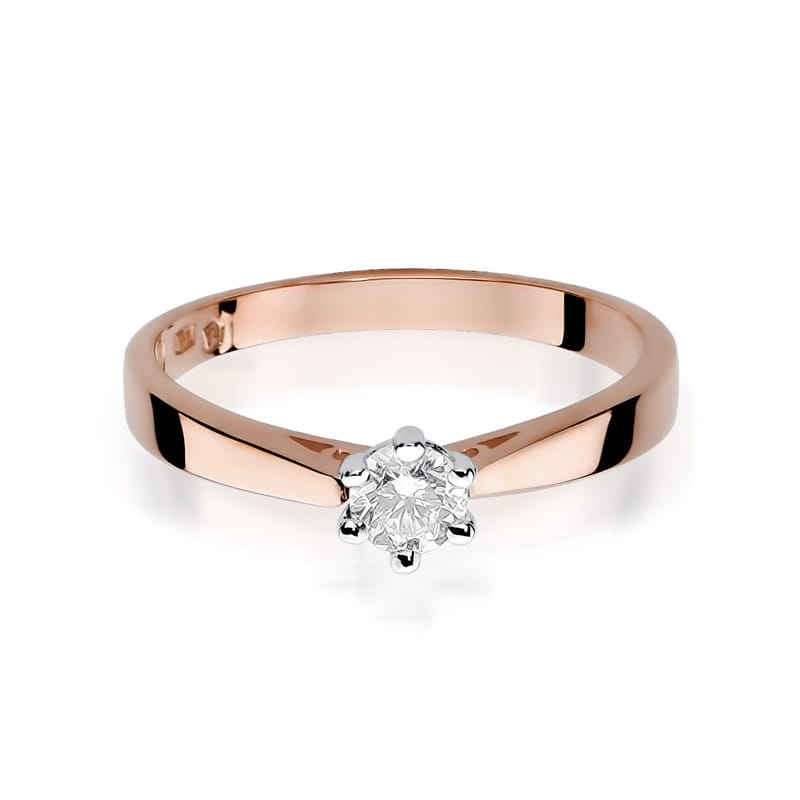 W229B Diamantový prsteň 0,25ct ružové zlato Au 585/1000 - 1