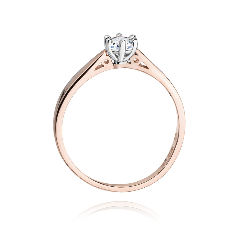 W229B Diamantový prsteň 0,30ct ružové zlato Au 585/1000 - 2