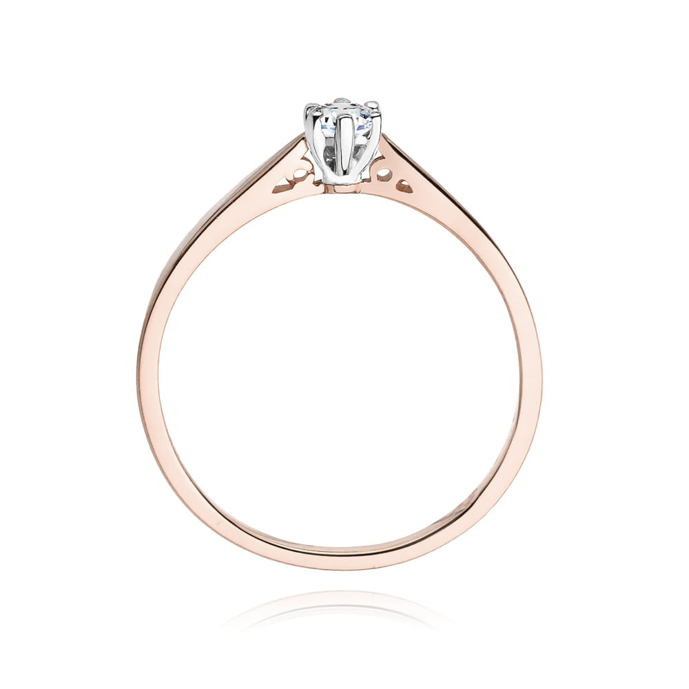 W229 Diamantový prsteň 0,10ct ružové zlato Au 585/1000 - 2