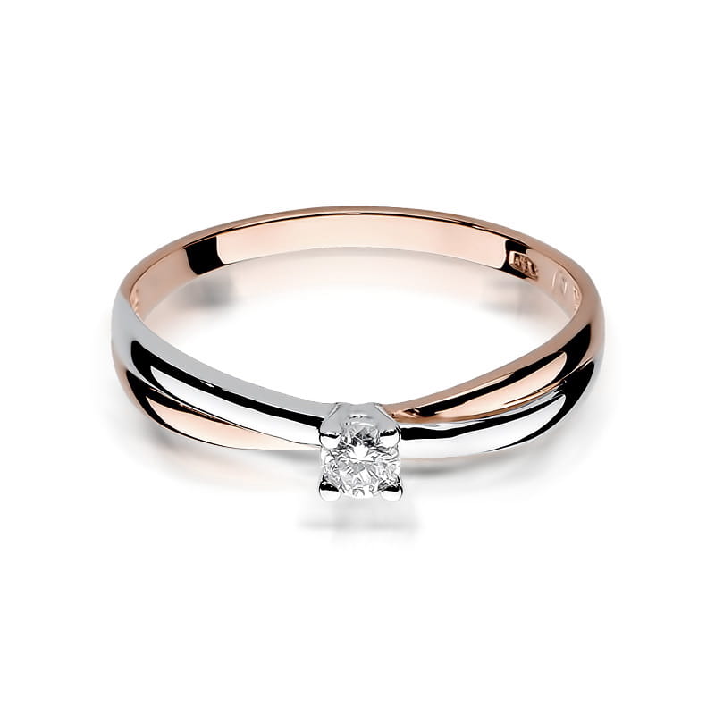 W230 Diamantový prsteň 0,10ct ružové zlato Au 585/1000 - 1
