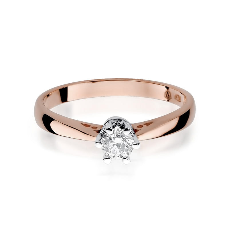 W234 Diamantový prsteň 0,25ct ružové zlato Au 585/1000 - 1