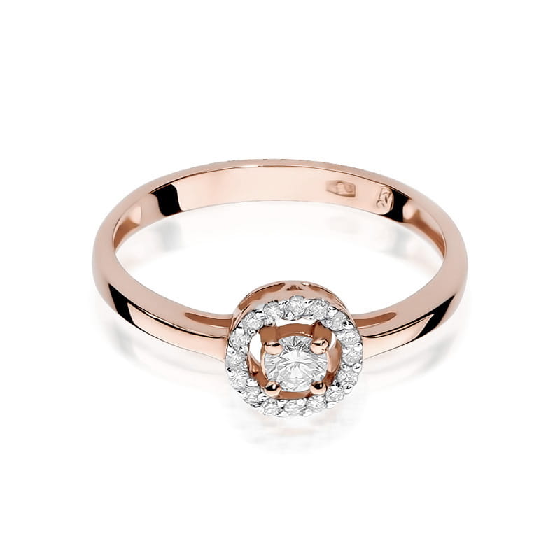 W238 Diamantový prsteň 0,12ct ružové zlato Au 585/1000 - 1