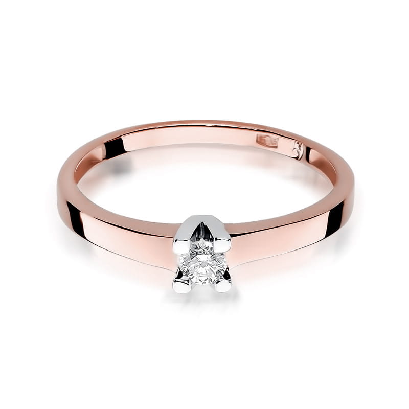 W252 Diamantový prsteň 0,12ct ružové zlato Au 585/1000 - 1