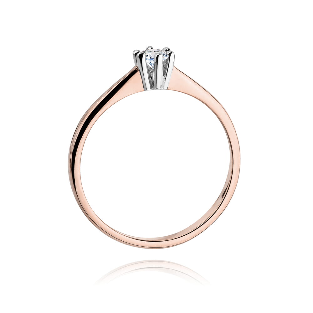W256 Diamantový prsteň 0,15ct ružové zlato Au 585/1000 - 2