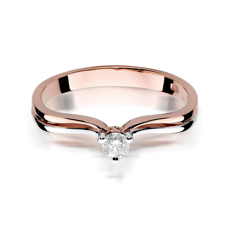 W261 Diamantový prsteň 0,15ct ružové zlato Au 585/1000 - 1