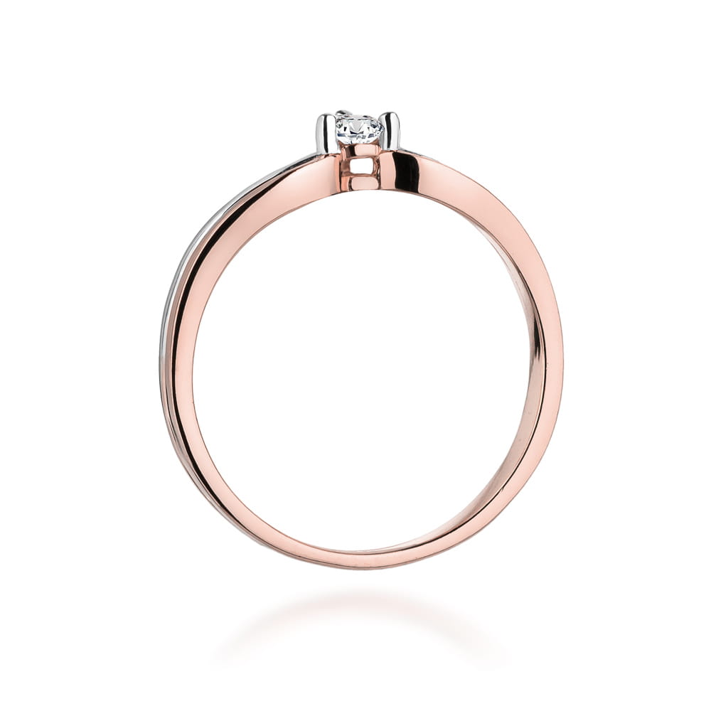 W261 Diamantový prsteň 0,15ct ružové zlato Au 585/1000 - 2