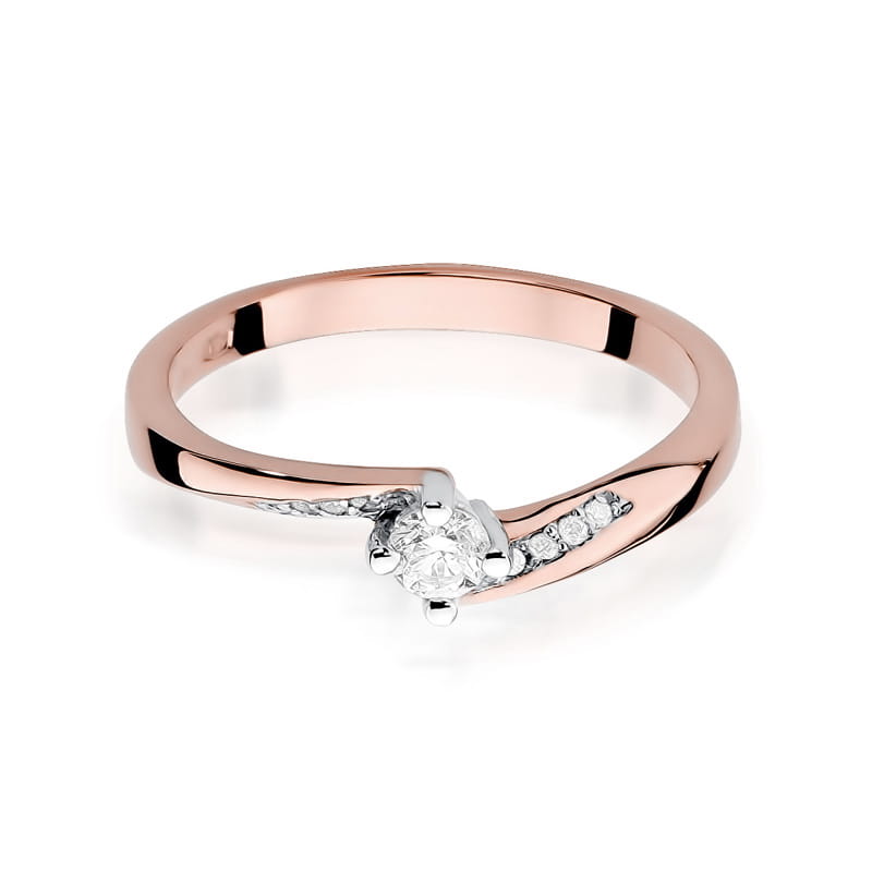 W262 Diamantový prsteň 0,15ct ružové zlato Au 585/1000 - 1