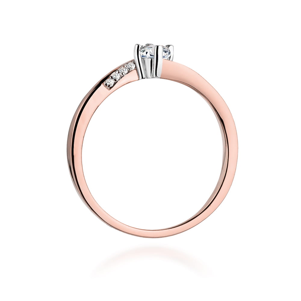 W262 Diamantový prsteň 0,15ct ružové zlato Au 585/1000 - 2