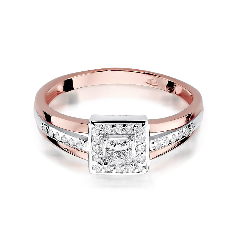 W271 Diamantový prsteň 0,15ct ružové zlato Au 585/1000 - 1