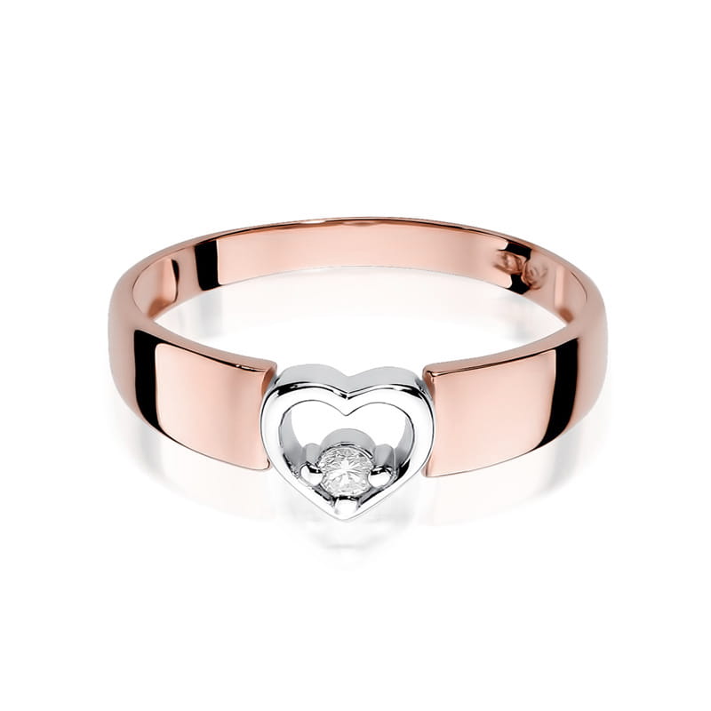 W276 Diamantový prsteň 0.04ct ružové zlato Au 585/1000 - 1