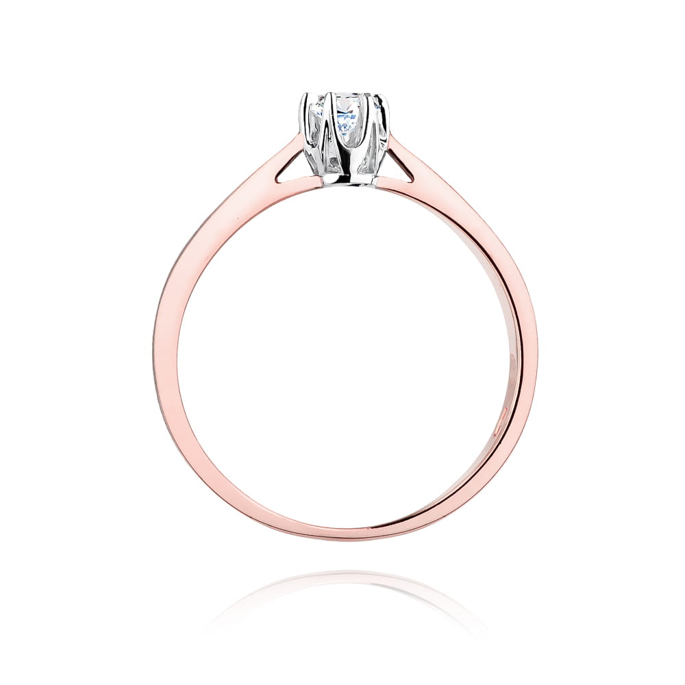 W295 Diamantový prsteň 0,12ct ružové zlato Au 585/1000 - 2