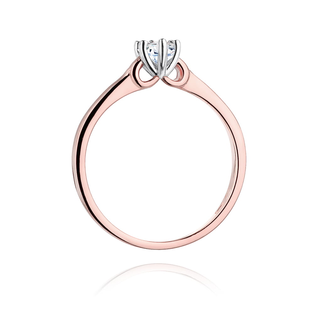 W296 Diamantový prsteň 0,25ct ružové zlato Au 585/1000 - 2