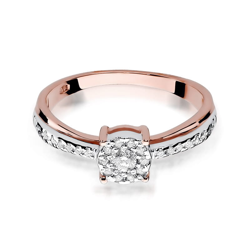 W302 Diamantový prsteň 0,08ct ružové zlato Au 585/1000 - 1