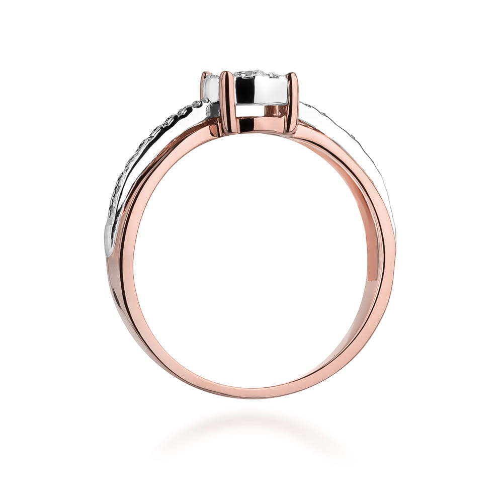 W302 Diamantový prsteň 0,08ct ružové zlato Au 585/1000 - 2