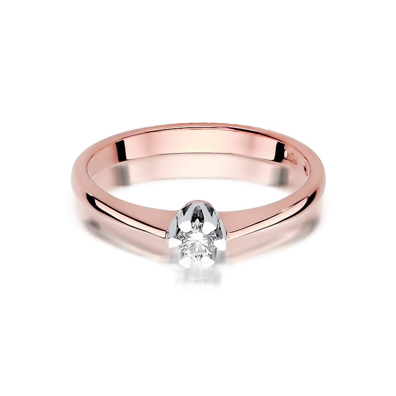 W319 Diamantový prsteň 0,10ct ružové zlato Au 585/1000 - 1