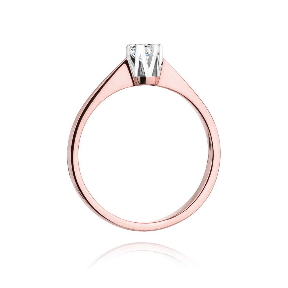 W319 Diamantový prsteň 0,10ct ružové zlato Au 585/1000 - 2