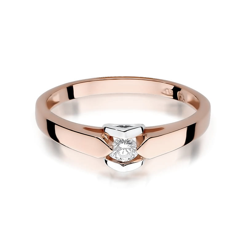 W320 Diamantový prsteň 0,04ct ružové zlato Au 585/1000 - 1