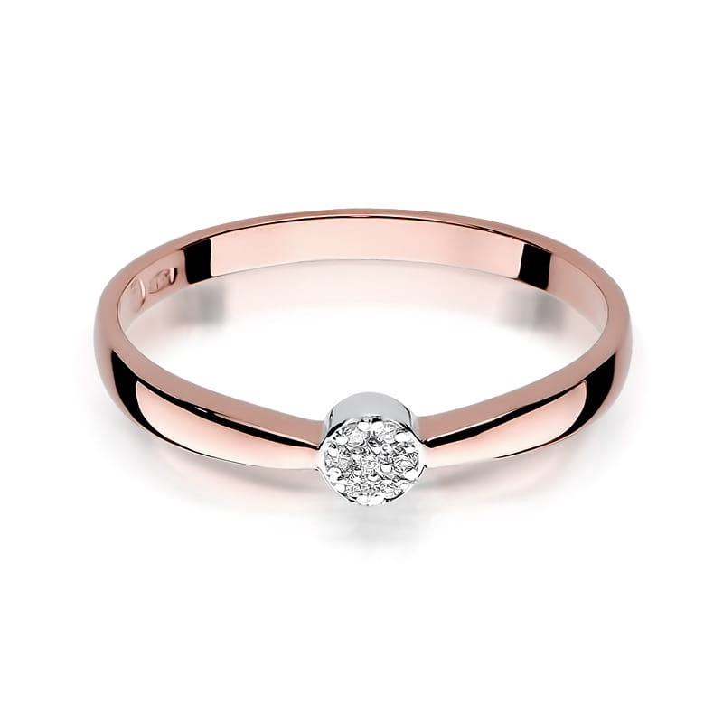 W322 Diamantový prsteň 0.04ct ružové zlato Au 585/1000 - 1