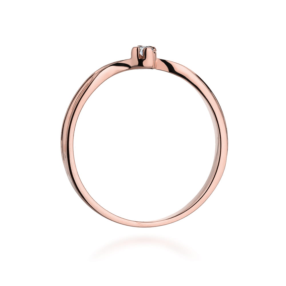 W324 Diamantový prsteň 0.04ct ružové zlato Au 585/1000 - 2