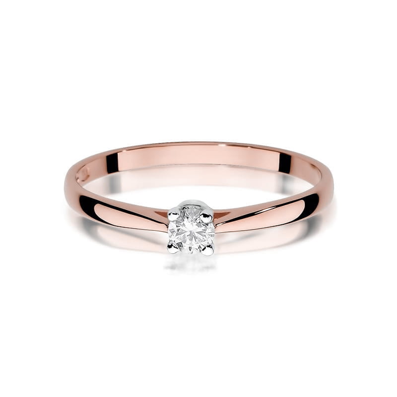 W335 Diamantový prsteň 0,15ct ružové zlato Au 585/1000 - 1