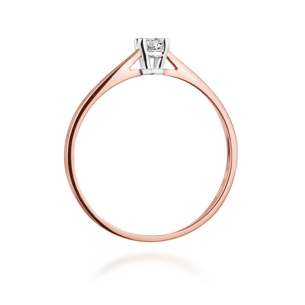 W335 Diamantový prsteň 0,15ct ružové zlato Au 585/1000 - 2