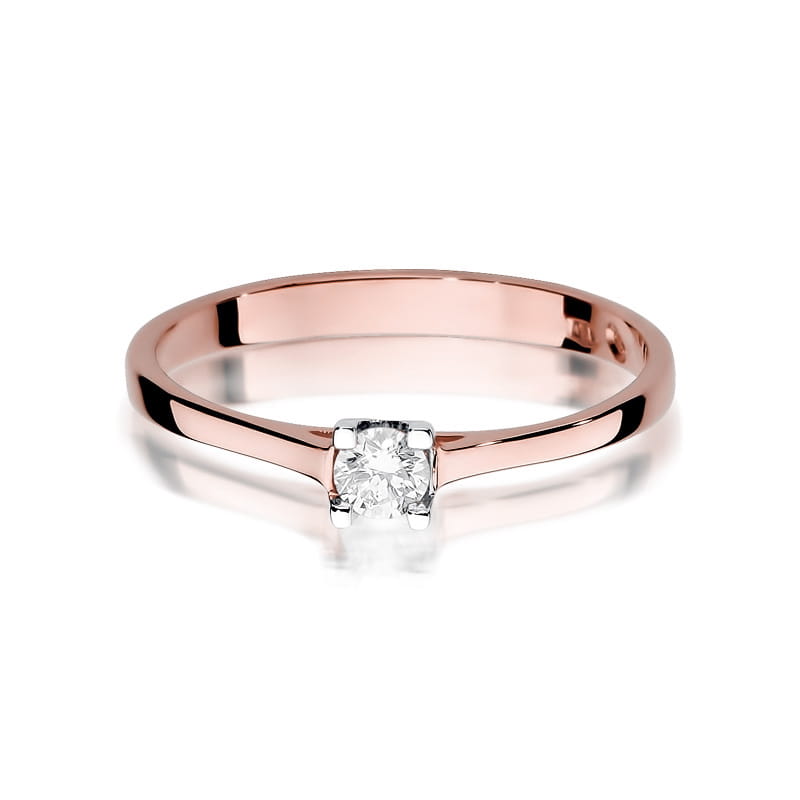 W336 Diamantový prsteň 0,15ct ružové zlato Au 585/1000 - 1