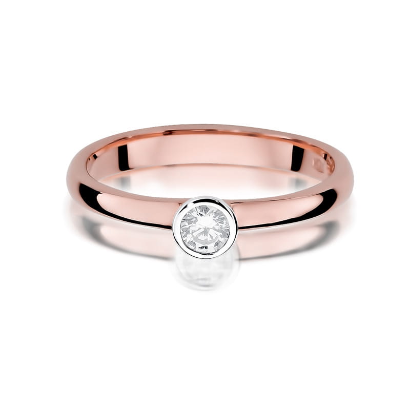W337 Diamantový prsteň 0,15ct ružové zlato Au 585/1000 - 1