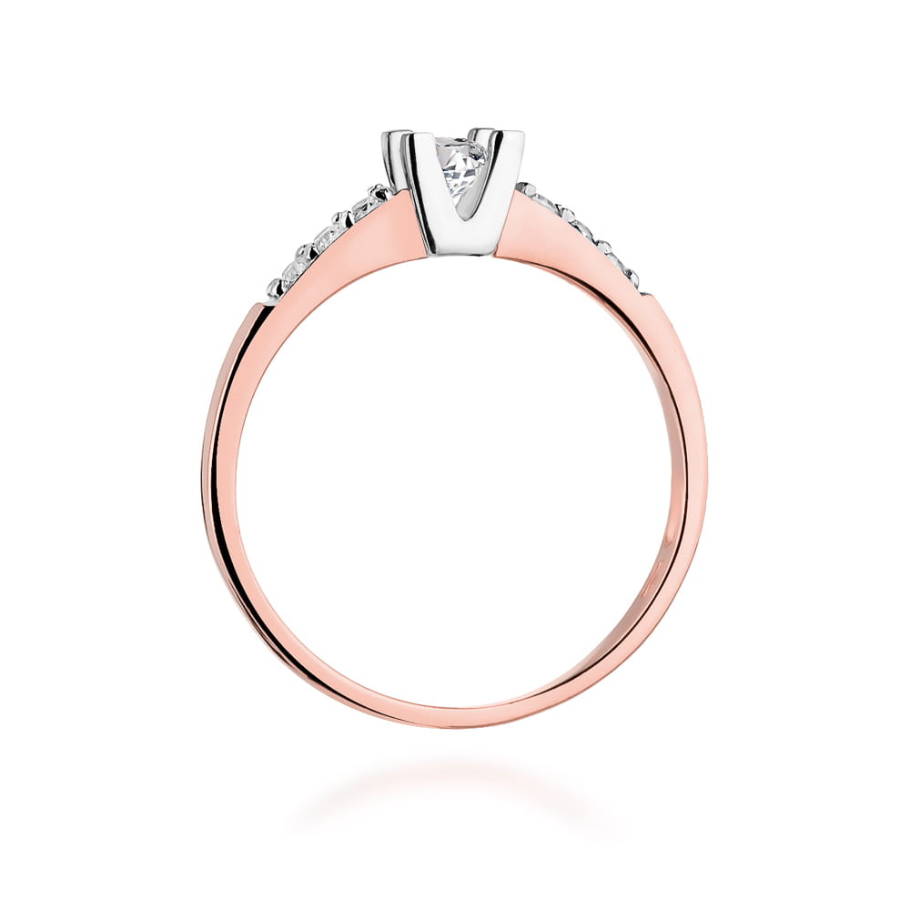 W339 Diamantový prsteň 0,25ct ružové zlato Au 585/1000 - 2