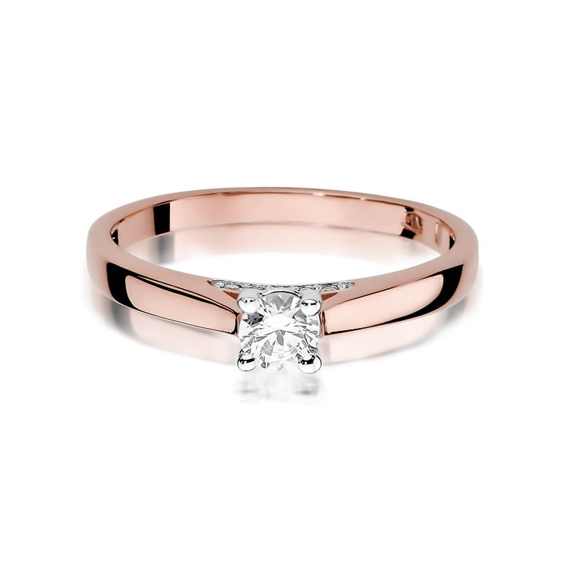 W341 Diamantový prsteň 0,25ct ružové zlato Au 585/1000 - 1