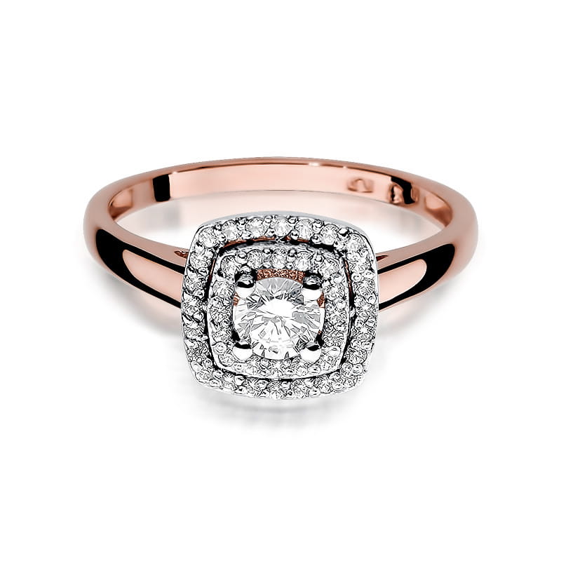 W345 Diamantový prsteň 0,30ct ružové zlato Au 585/1000 - 1